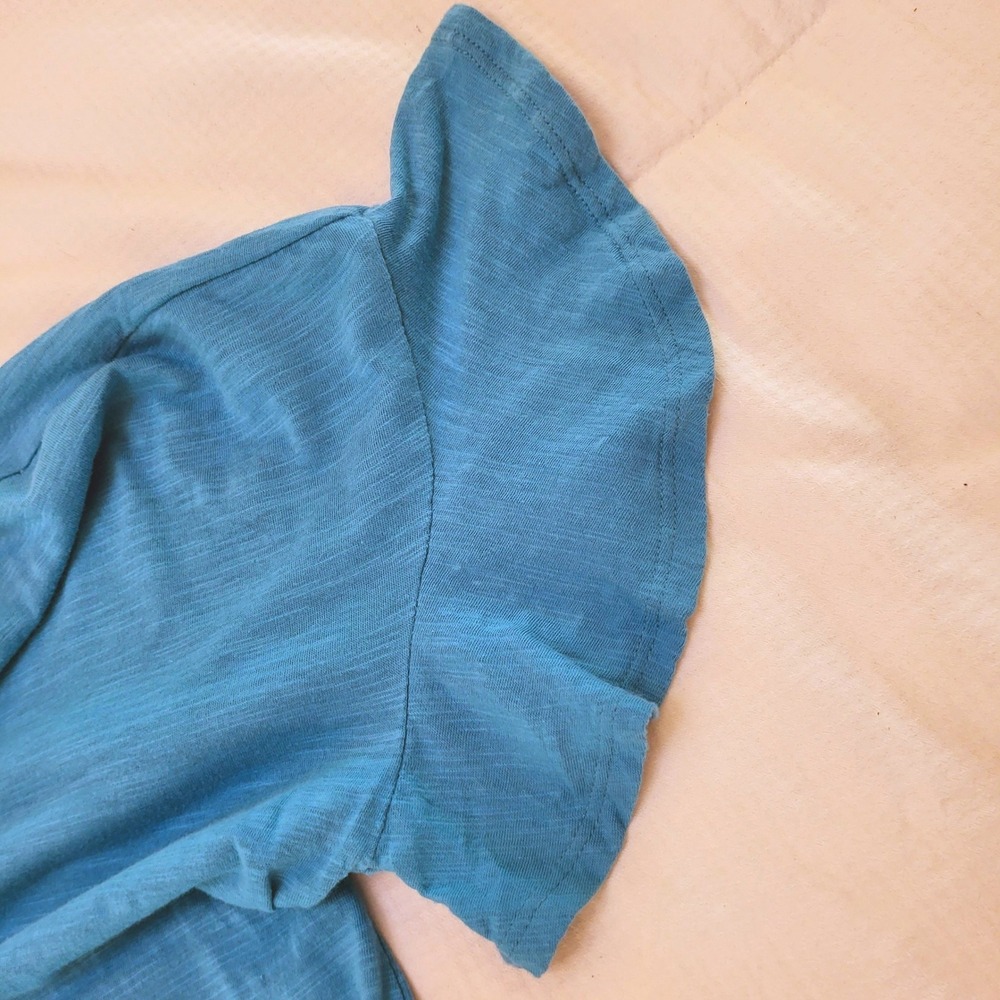 Matilda Jane 'Sit Back and Relax' Caribbean Blue Flutter Sleeve Boho Chic Tee S - Picture 6 of 9